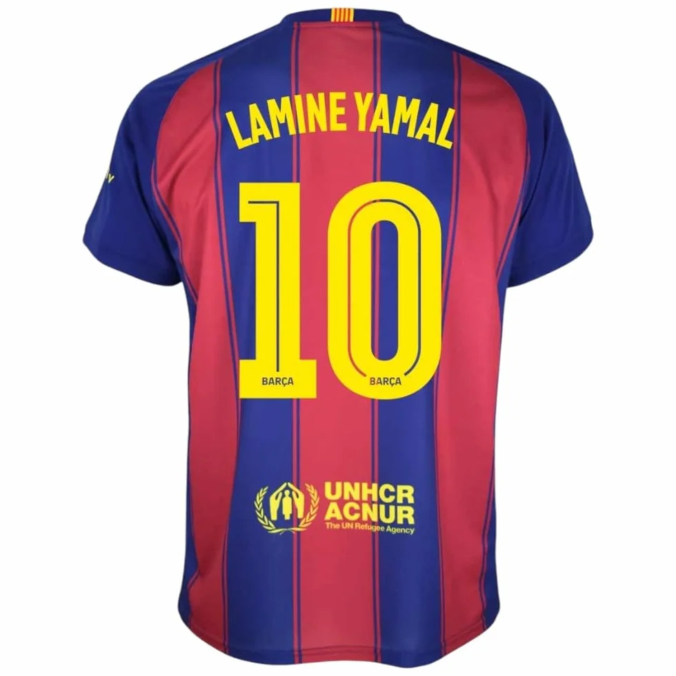 FCB FC Barcelona T-Shirt Lamine Yamal 25/26 Réplique Officielle du Stade avec nom et Dos du Barça