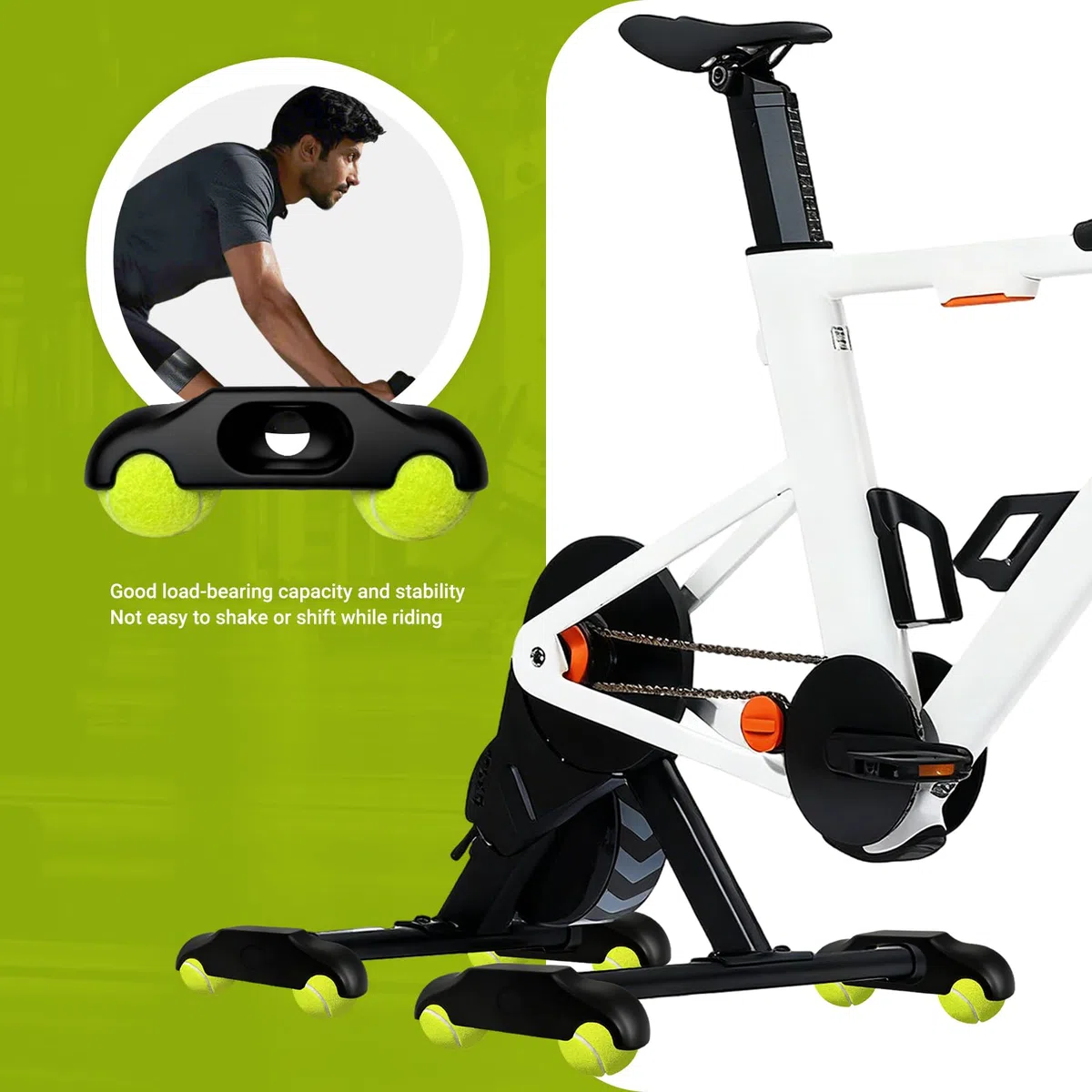 4 Pieds de Plaque de Bascule,Adaptateur de Pieds de Bascule à vélo à l'intérieur,Portable Wippplatten-Bike Trainer,Tennisballfüße für Wahoo Kickr Core 2 Roller Trainer, avec 8 Balles de Tennis
