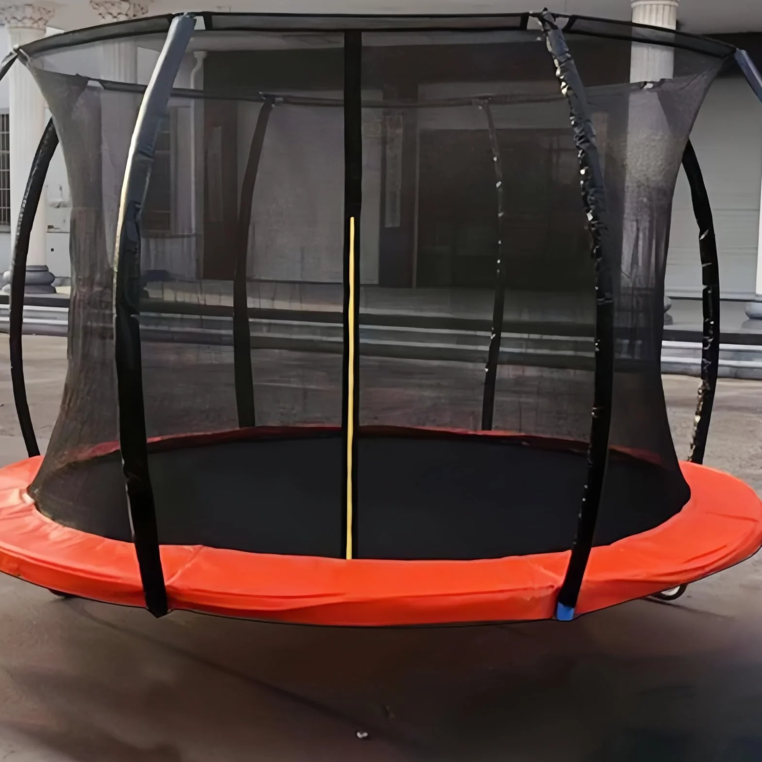 Generisch Filet de sécurité pour trampoline 244 305 366 427 cm - Filet de rechange Tampolin intérieur avec fermeture éclair et boucles - Filet de protection pour trampoline de jardin - Pour barres 6/8
