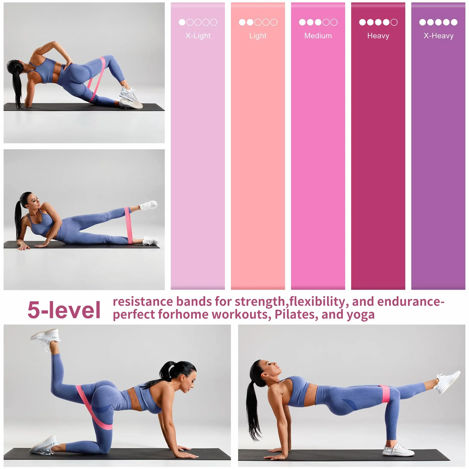 Kit Pilates 18 pièces avec Anneau de Pilates, Bandes de Résistance, Ballon de Yoga