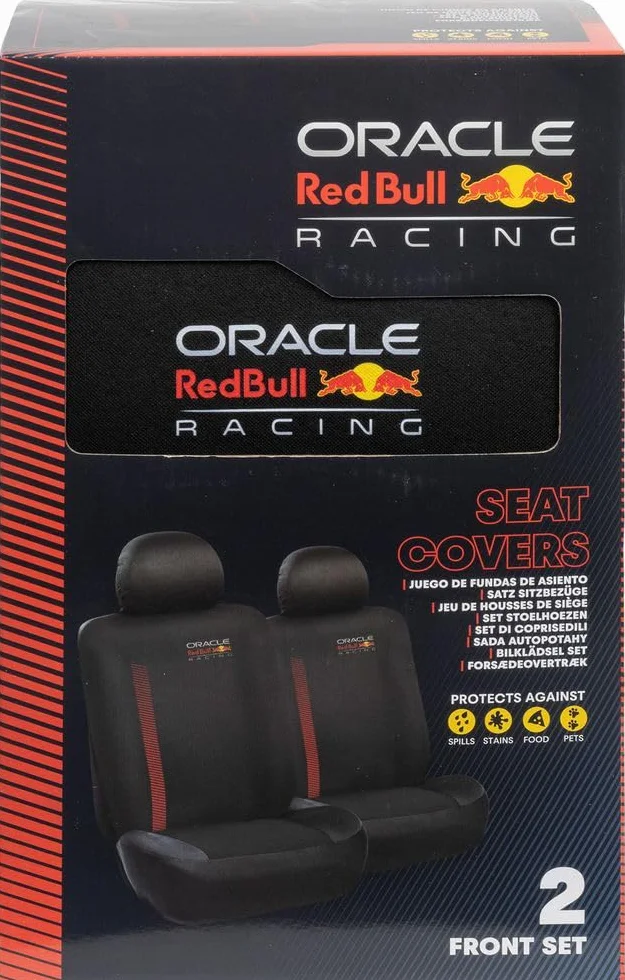 RED BULL Racing Ensemble 6 Housses Siège Auto Powerbar Noir Rouge