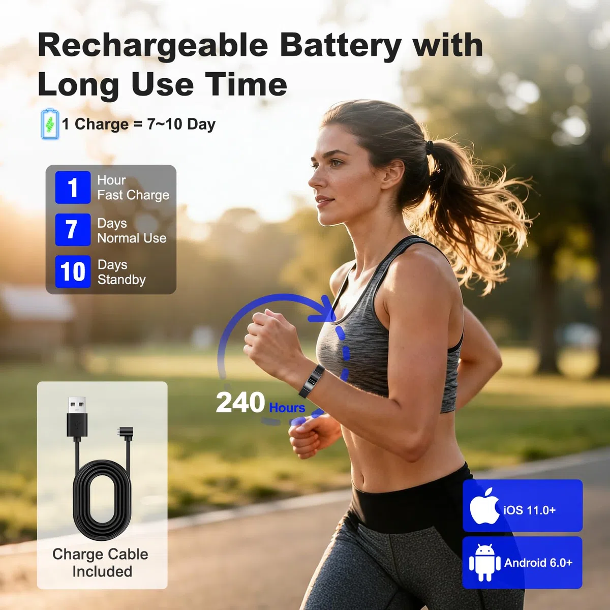 Bracelet Connecté Femme Homme, Fitness Tracker d'activité avec Modes d'exercice,Long Jours Batterie, Étanchéité IP68, Suivi Sommeil & Cardio, SpO2, Rappel D'appel/SM, Compatible Android et iOS
