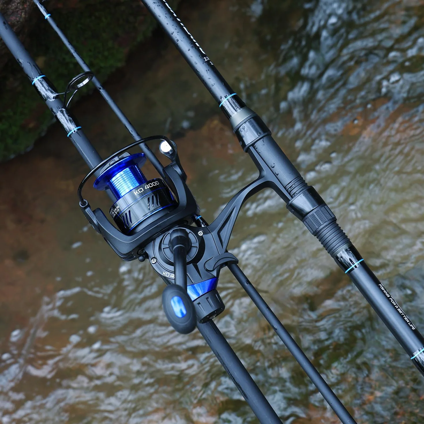 Sougayilang Canne à pêche à la carpe et moulinet, 3 sections de haute qualité en carbone, canne à pêche et moulinet, kit de pêche à la carpe avec ligne de pêche, hameçons