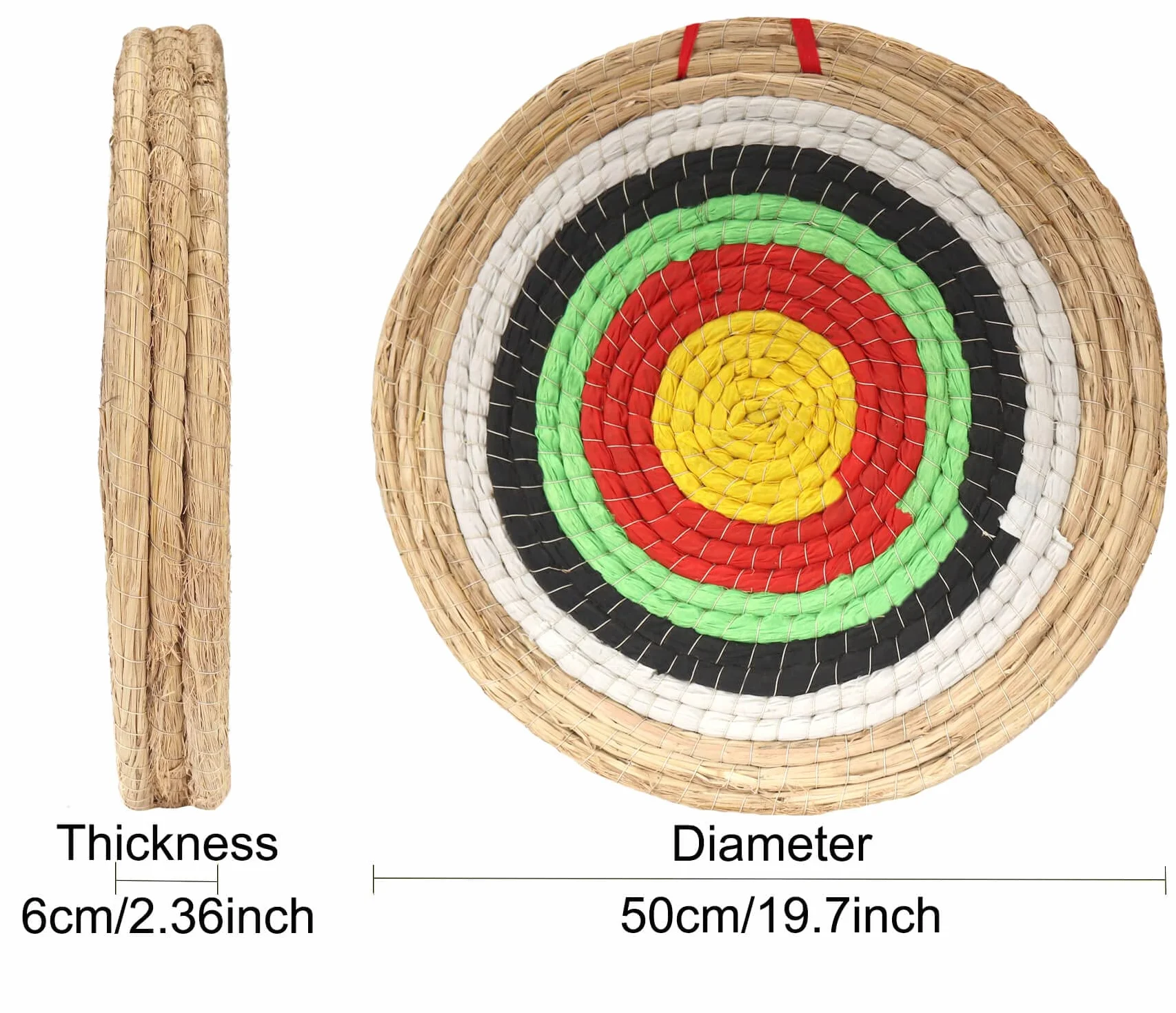 dostyle Cible de tir à l'arc traditionnelle en paille - Diamètre : 50 cm - Vert