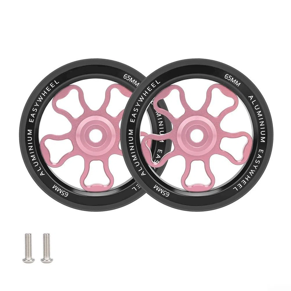 Roue de vélo pliable Easy Wheel, 70 mm pour Brompton et pour 3Sixty avec alliage d'aluminium et construction en caoutchouc, conçue pour une utilisation fluide (noir)