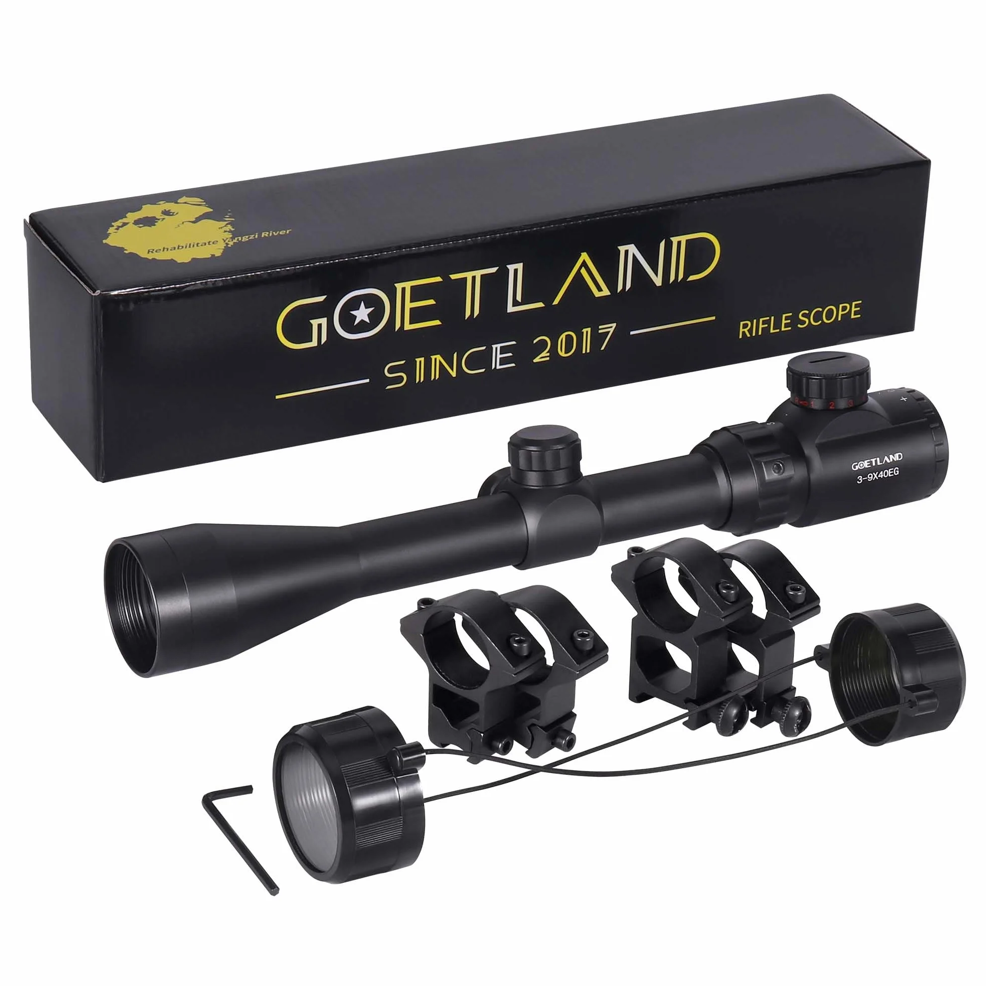 Goetland Lunettes de Visée 3-9x40 EG Telemetre Red Dot Rouge Vert Illuminé Rangerfinding SFP pour Tactique Chasse Airsoft Arbalète Carbine Tir Sportif