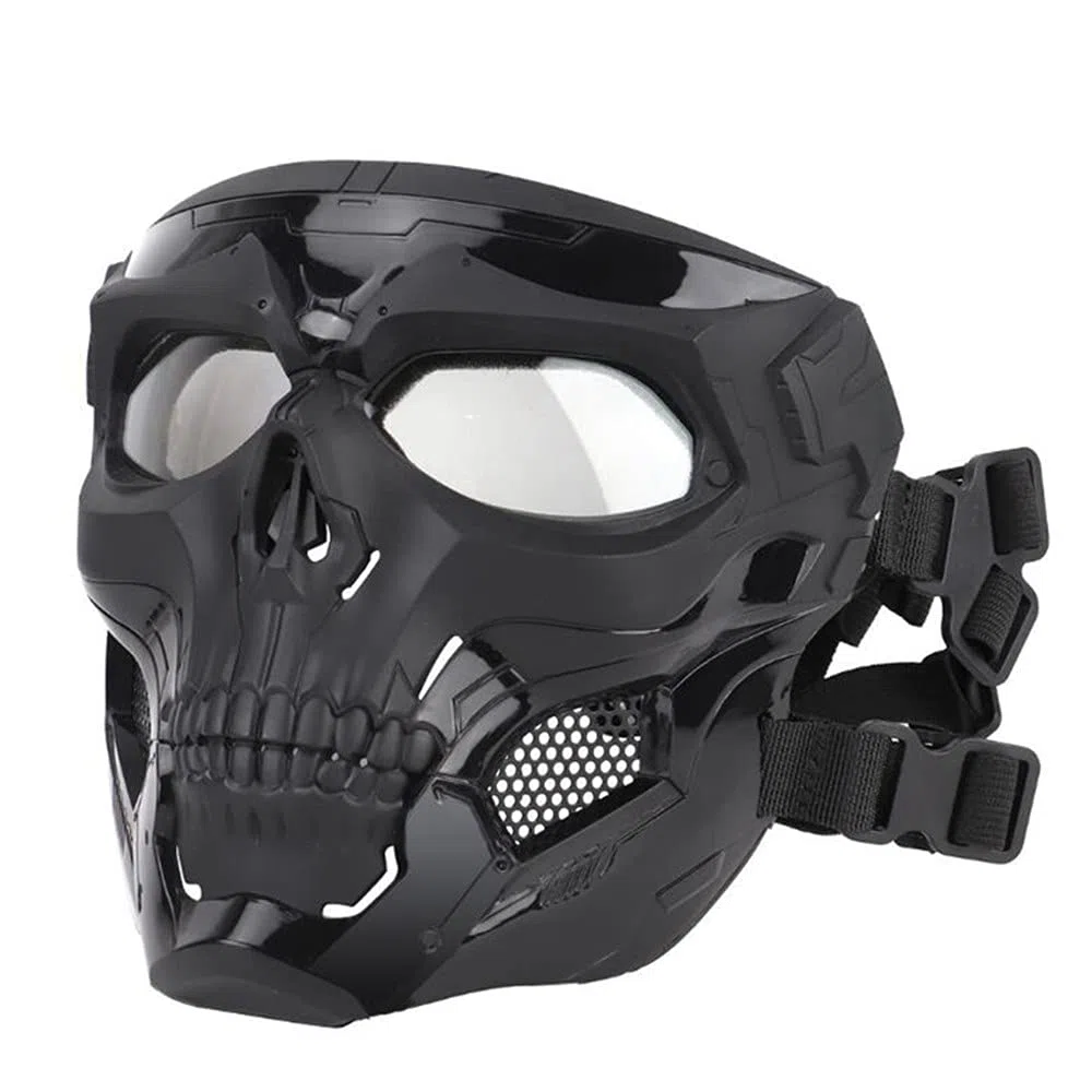 ACEXIER Tactical Airsoft Mask, Masques complets crâne Squelette avec Lunettes résistant aux Chocs armée Ventilateurs Fournitures Chasse Paintball Masques pour Moto Cyclisme randonnée Masque Militaire