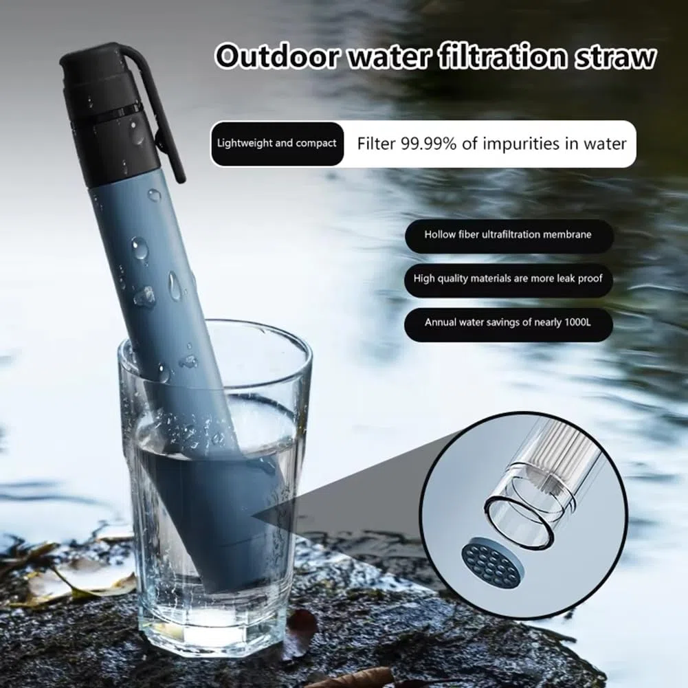 Paille Filtrante Portable pour l'eau, Purificateur d'eau pour Le Camping et la Randonnée