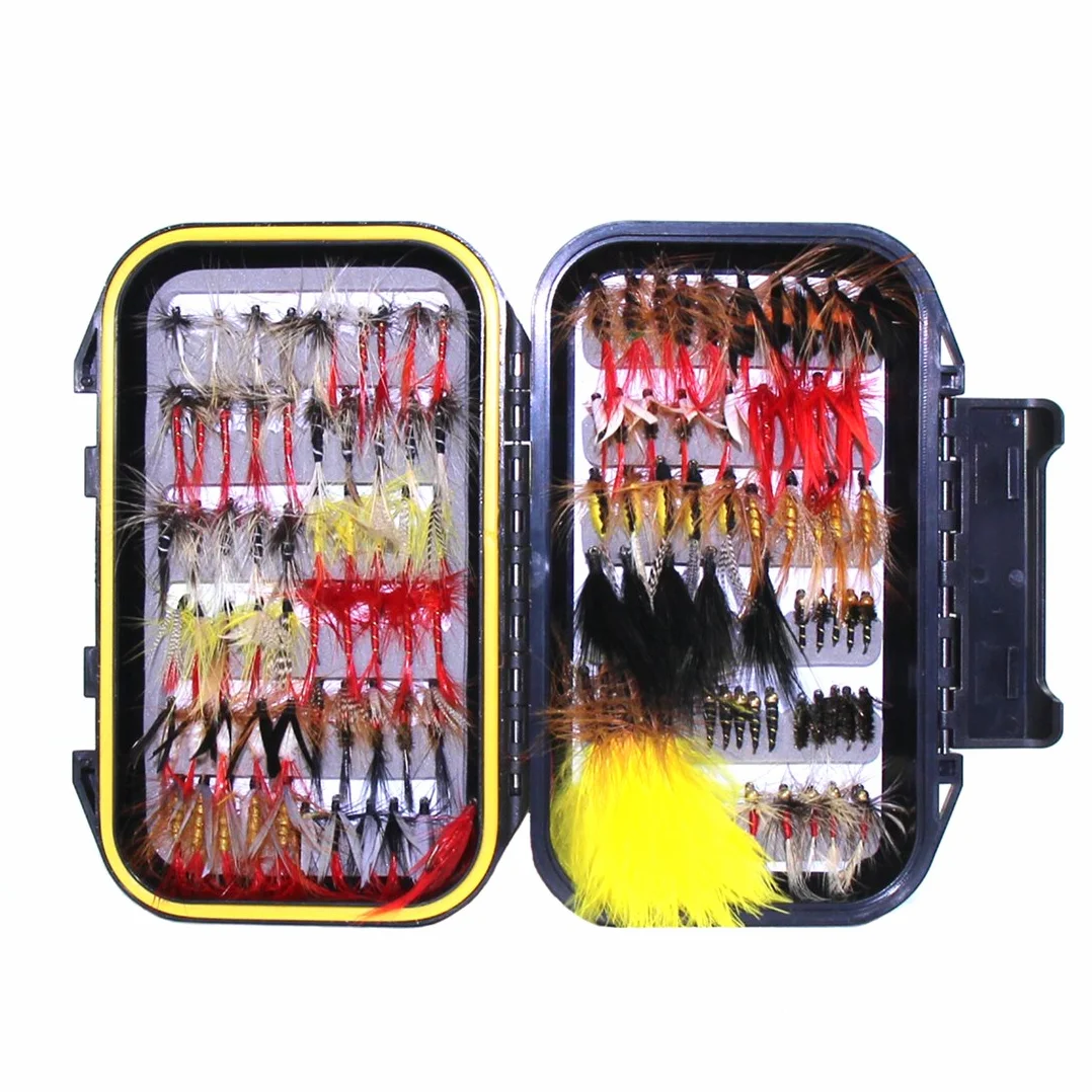 Croch Mouche en forme de pêche à la main - Leurre artificiel avec boîte étanche