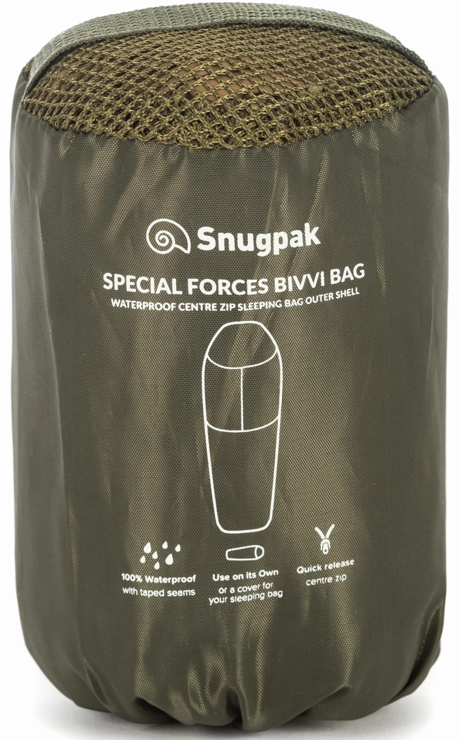 Snugpak Special Forces Bivvi Bag WGTE - Lightweight Outdoor Survival Gear with Breathable, Waterproof Paratex Fabric, Quick Release Zip - Bivvy Bag for Adventure, Camping & Emergency