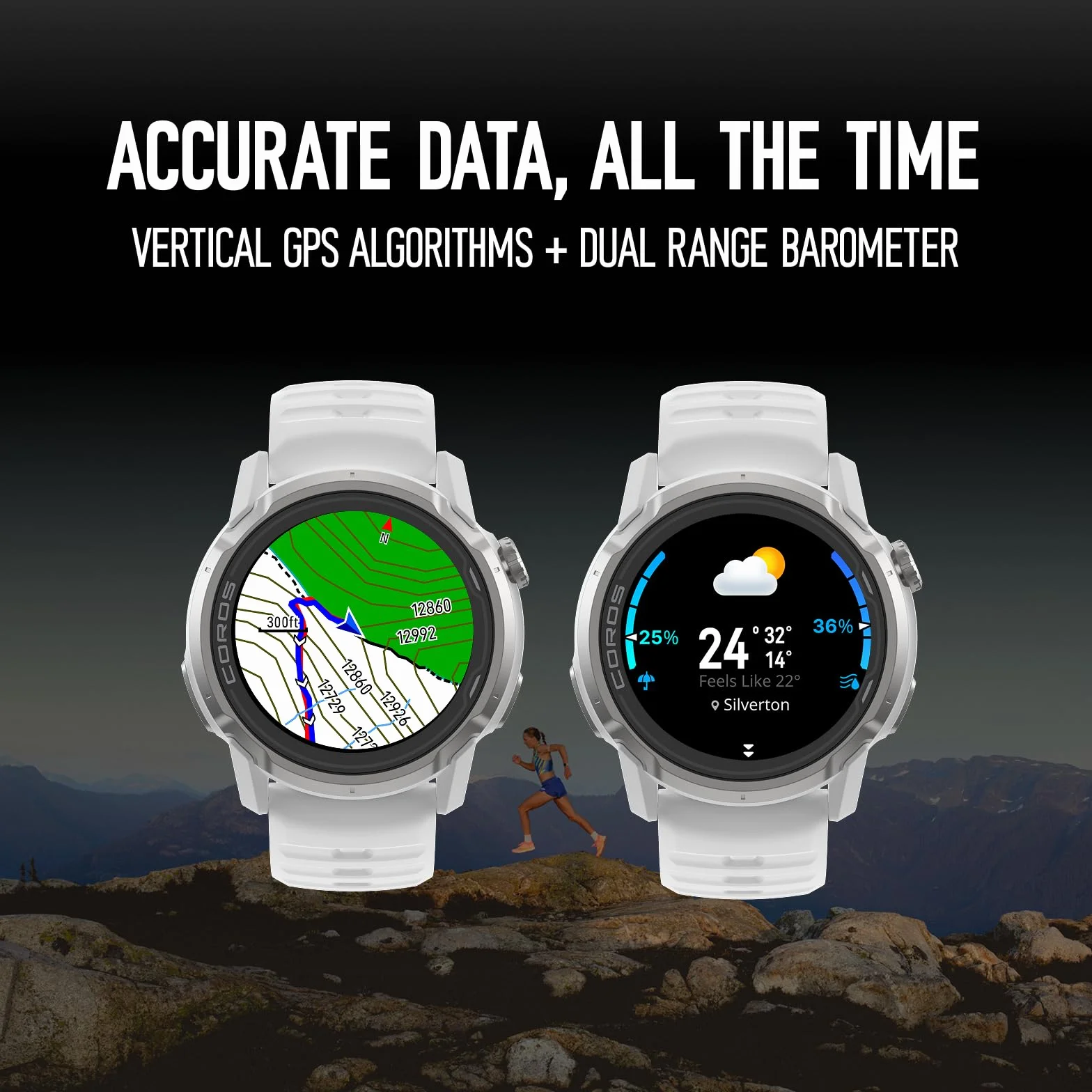COROS APEX 4 Montre GPS, écran Tactile MIP 1,3", Cartes mondiales + Navigation itinéraire, autonomie 41 Jours, Montre Sport, Micro, Haut-Parleur, 5 Modes d'escalade (Blanc, 46mm)