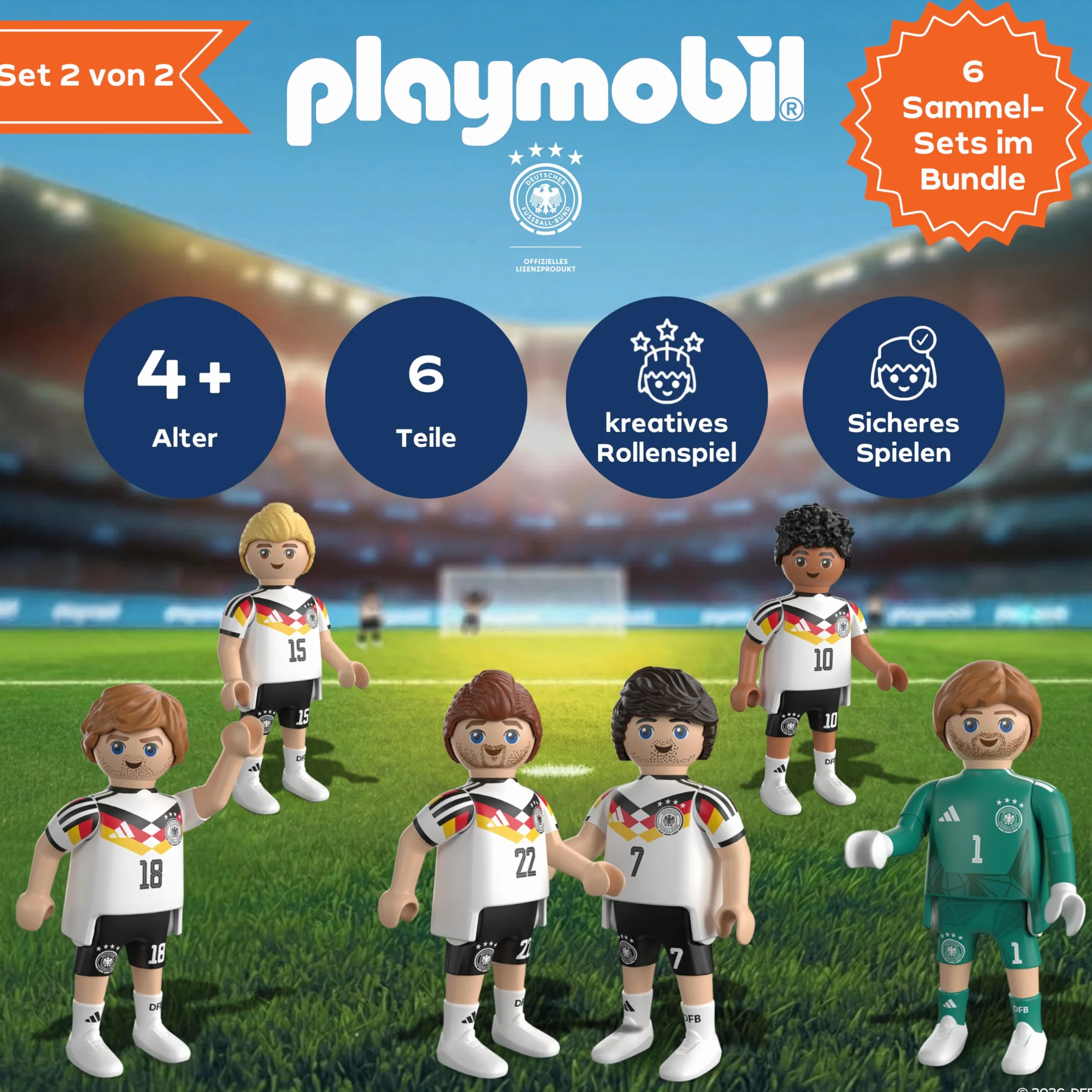 PLAYMOBIL DFB 210450 - Jeu de Joueurs 2 - Figurines de Football