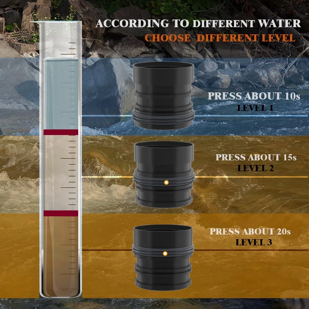 Bouteille purificateur d'eau pour randonnée, camping, voyage et sport, survie, bouteille de filtration d'eau ultra-filtrante pour survie d'urgence 500 ml