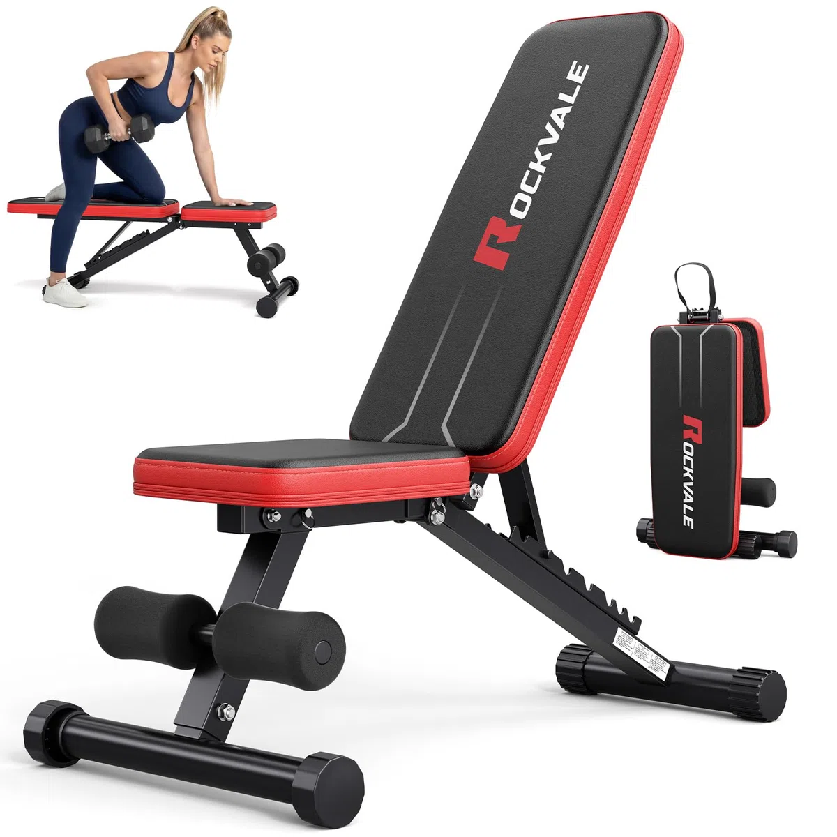 Banc de Musculation Réglable, 9 Positions – Banc Pliable Fitness Incliné, Plat et Décliné, Banc d’Haltères Compact en Acier pour Entraînement Complet à Domicile