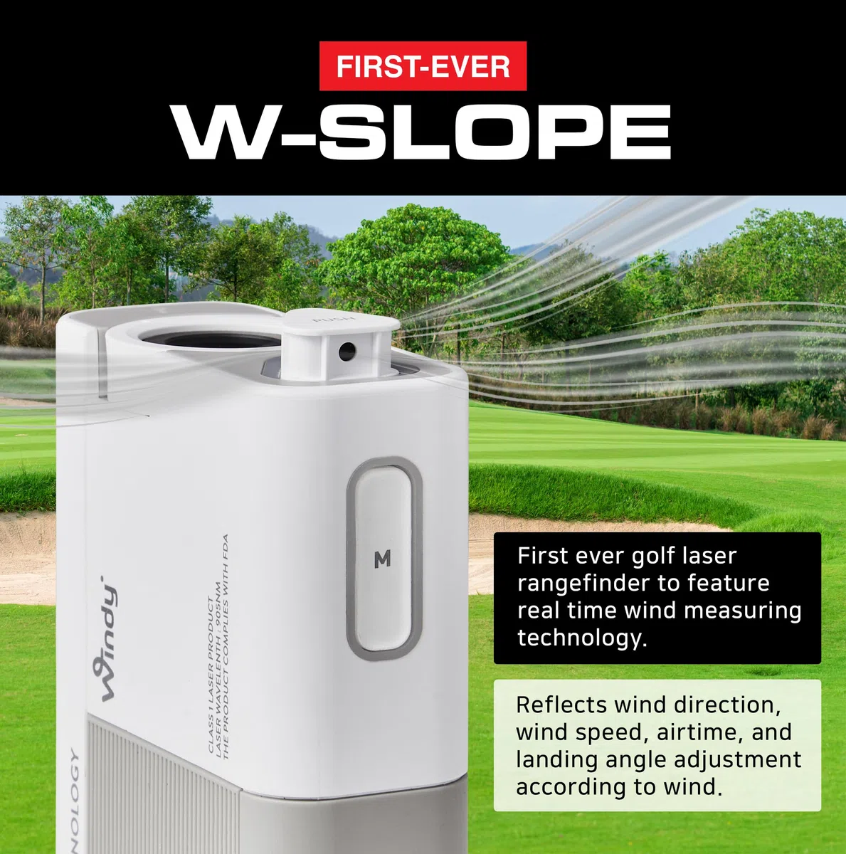 Caddy Talk Windy Télémètre de Golf avec Fonction Slope, détection du Vent, précision Pin-Lock et Mesure de Distance Longue portée