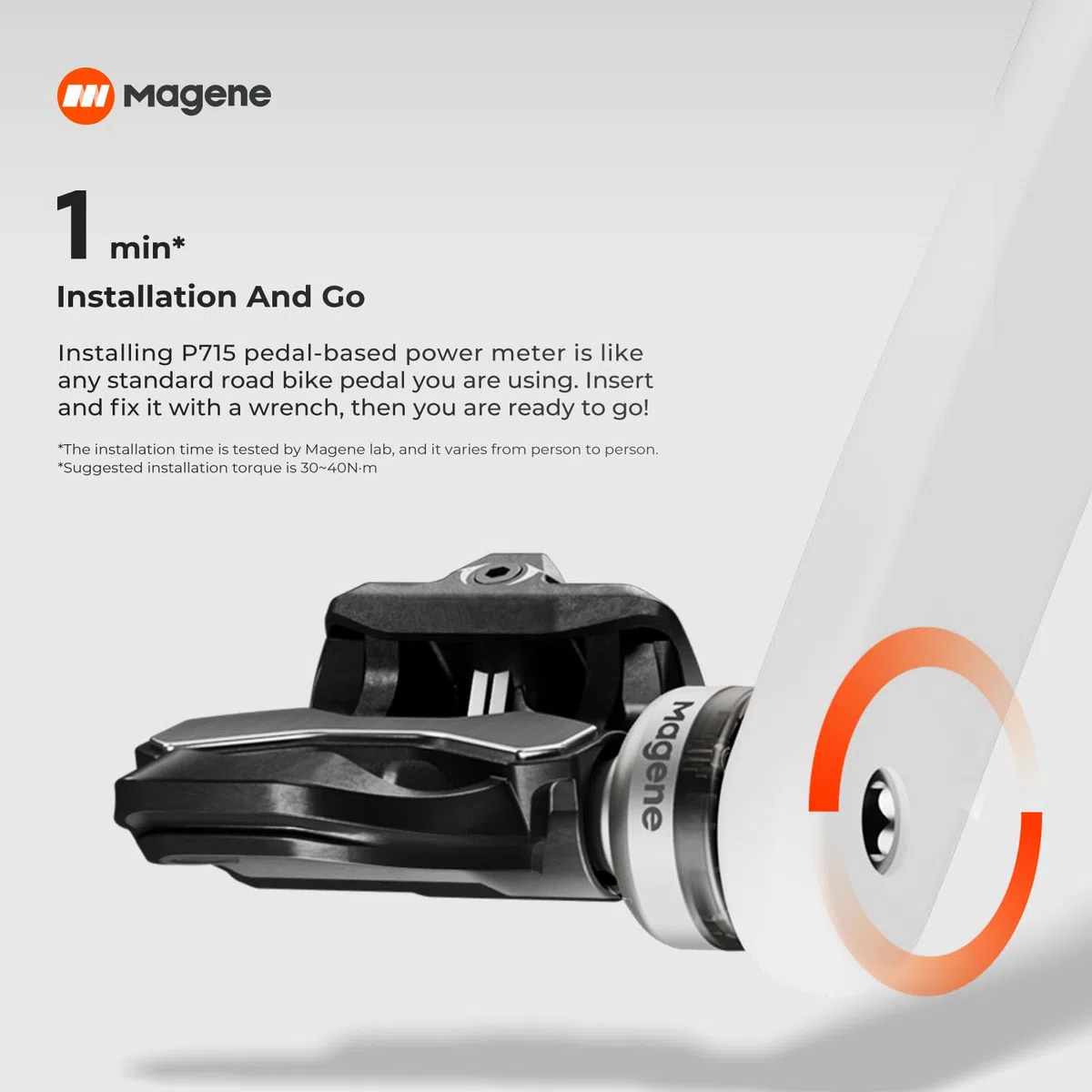 Magene P715 Capteur de Puissance à Pédales, Précision de Puissance de ± 1%, Autonomie de 120h, Bluetooth Ant+, Pédales de Vélo Double Face Compatible avec (SPD-SL)/(KEO)