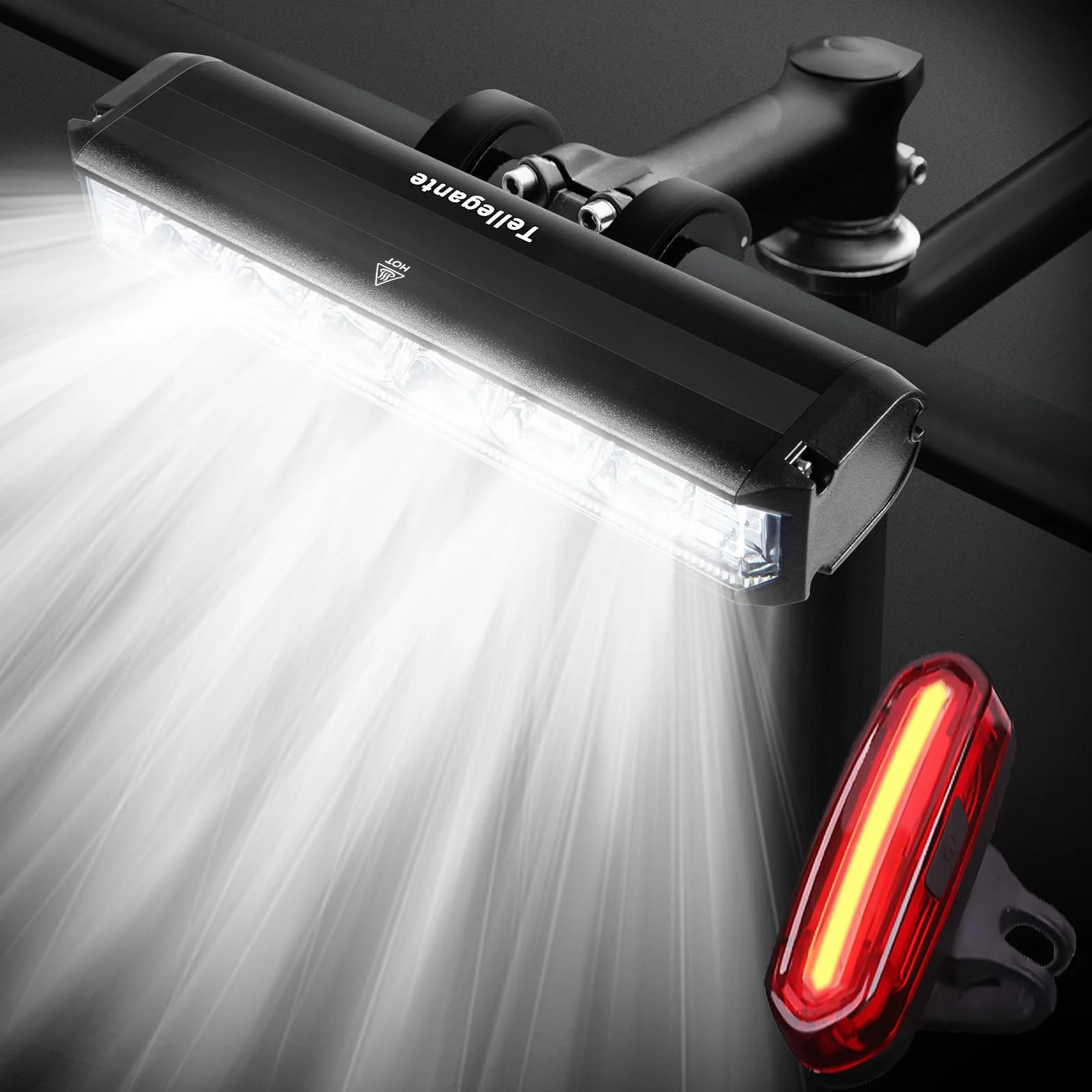 Lampe Velo 6 LED Puissantes Lumiere Velo Horizontal Eclairage Ultra-Large à 180°, Lumière Vélo Avant et Arrière Rechargeable USB, 5 Modes & IPX5 Étanche Phare Velo pour VTT Course Cycliste