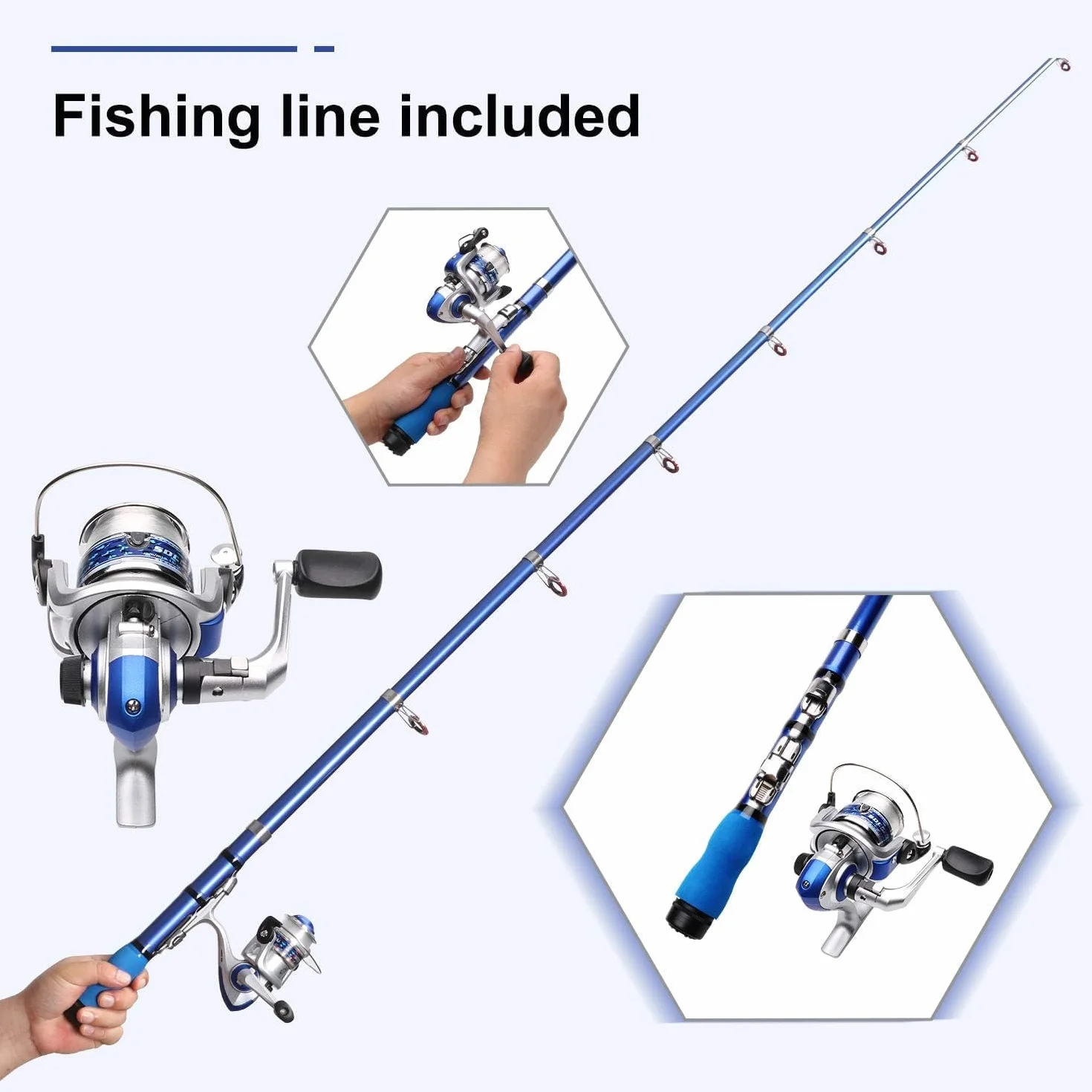Mini Moulinet et Canne à pêche télescopique Portable à la Main Rigide 99% Fibre de Carbone Canne à pêche en mer et Moulinet leurres artificiels