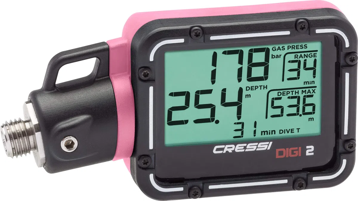 CRESSI - EKC 800040/391 : CRESSI - EKC 800040/391 : manomètre, jauge de profondeur, thermomètre, montre de plongée numérique DIGI 2 couleur rose