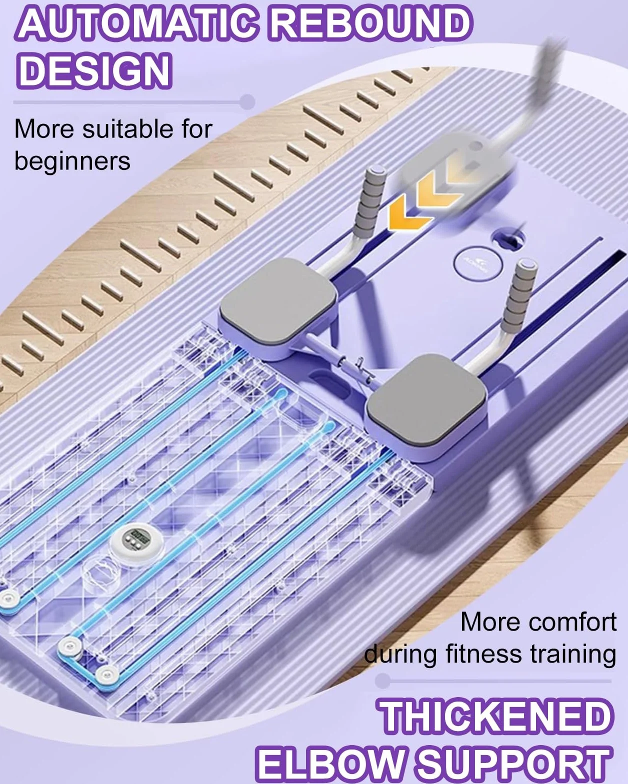 Reformer Pilates Machine Pliable Board Set pour Maison Multifonctionnelle Roue Abdominale Rebond Automatique Roue Abdominale Planche Ab Roller Fitness Materiel