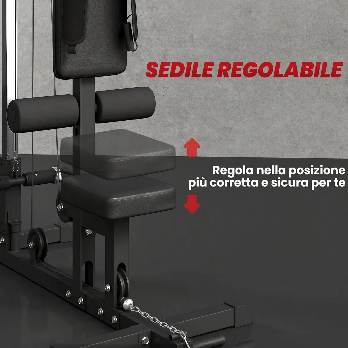SPORTNOW Station de Musculation - Aosom.FR x FFHandball - Station à Poulie, tirage Poitrine - LAT pulldown Machine - Banc de Musculation, Haut du Corps