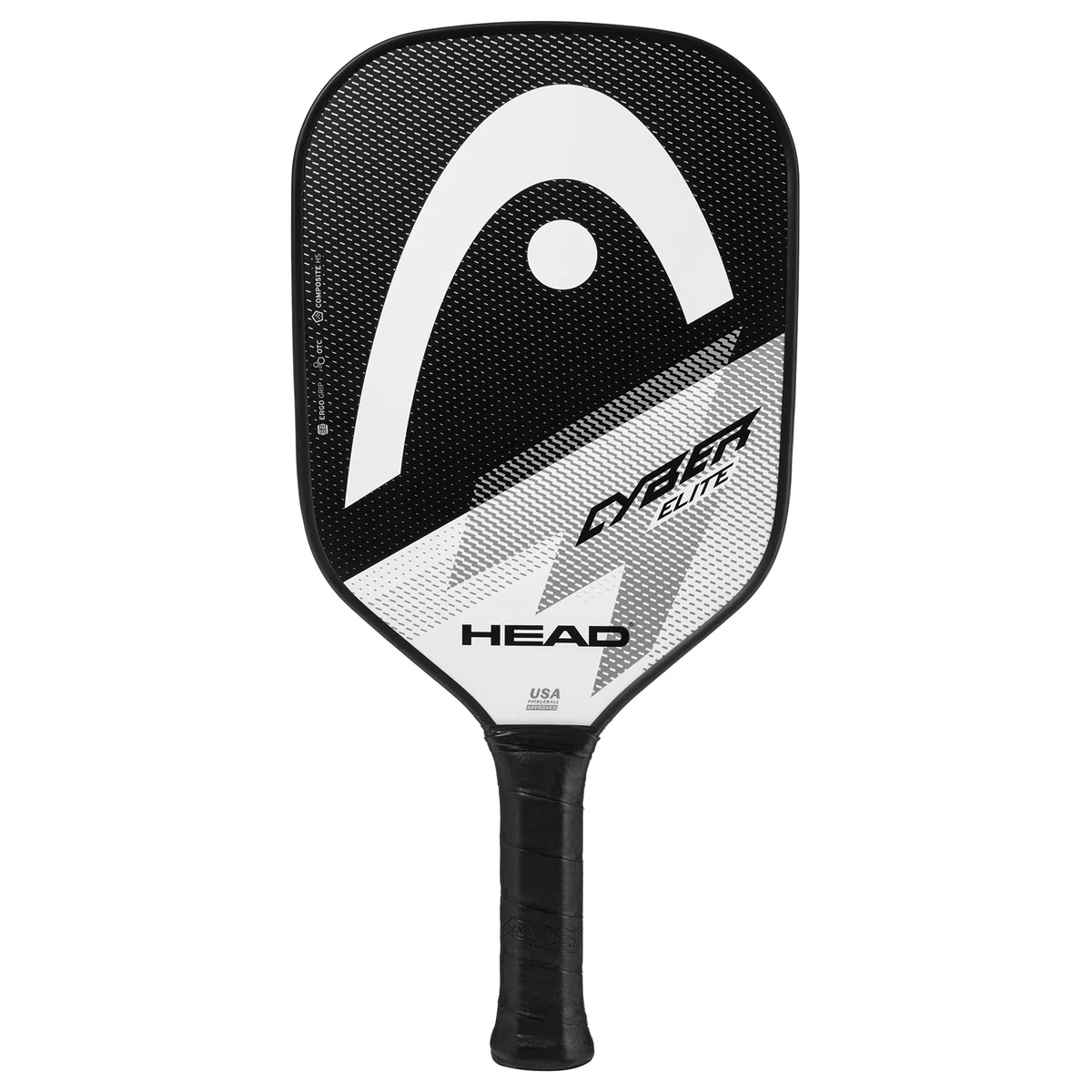 Raquette de Pickleball Head Cyber Elite, Surface en Fibre de Verre, Couleur Noir/Blanc, Niveau débutant à intermédiaire
