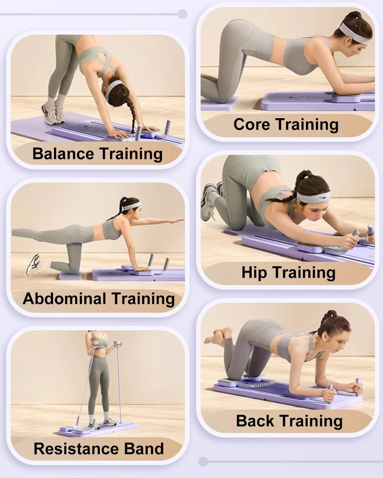 Reformer Pilates Machine Pliable Board Set pour Maison Multifonctionnelle Roue Abdominale Rebond Automatique Roue Abdominale Planche Ab Roller Fitness Materiel
