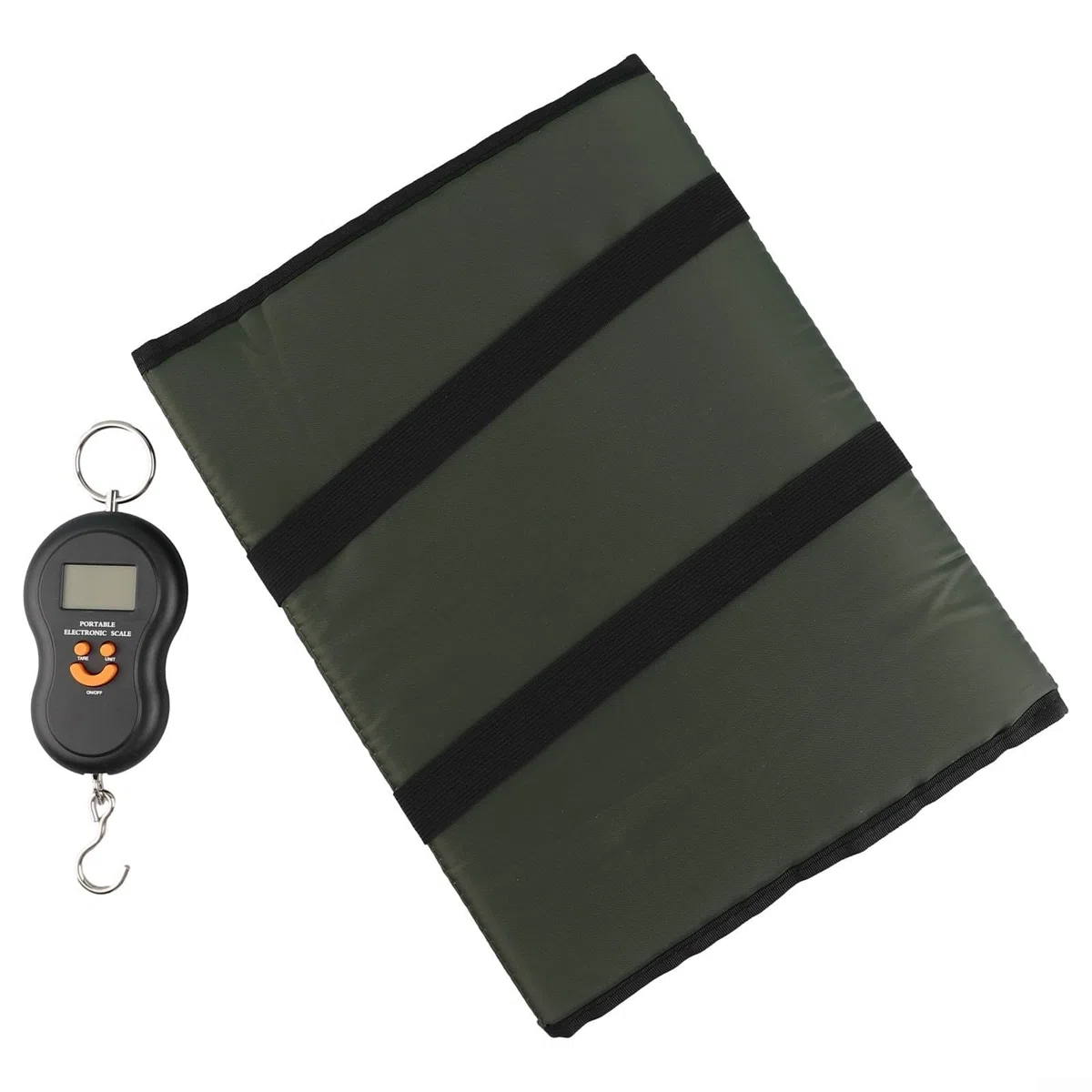 Tapis d'atterrissage pliable pour la pêche à la carpe avec balance numérique, kit de protection léger pour pêcheurs à la ligne (noir)