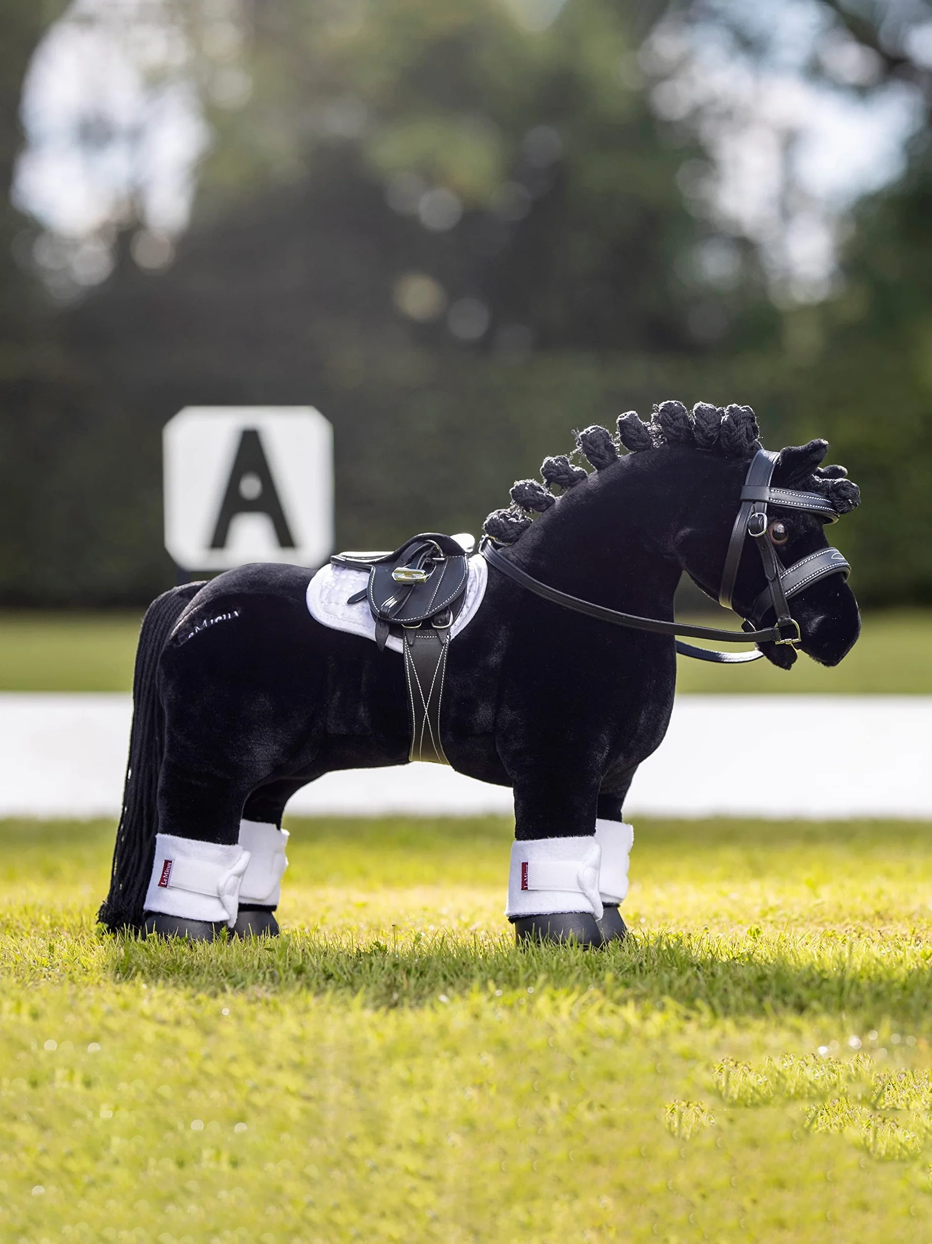 Lemieux Selle Toy Pony Noir Cuir Finement grainé Enfants 8 Ans