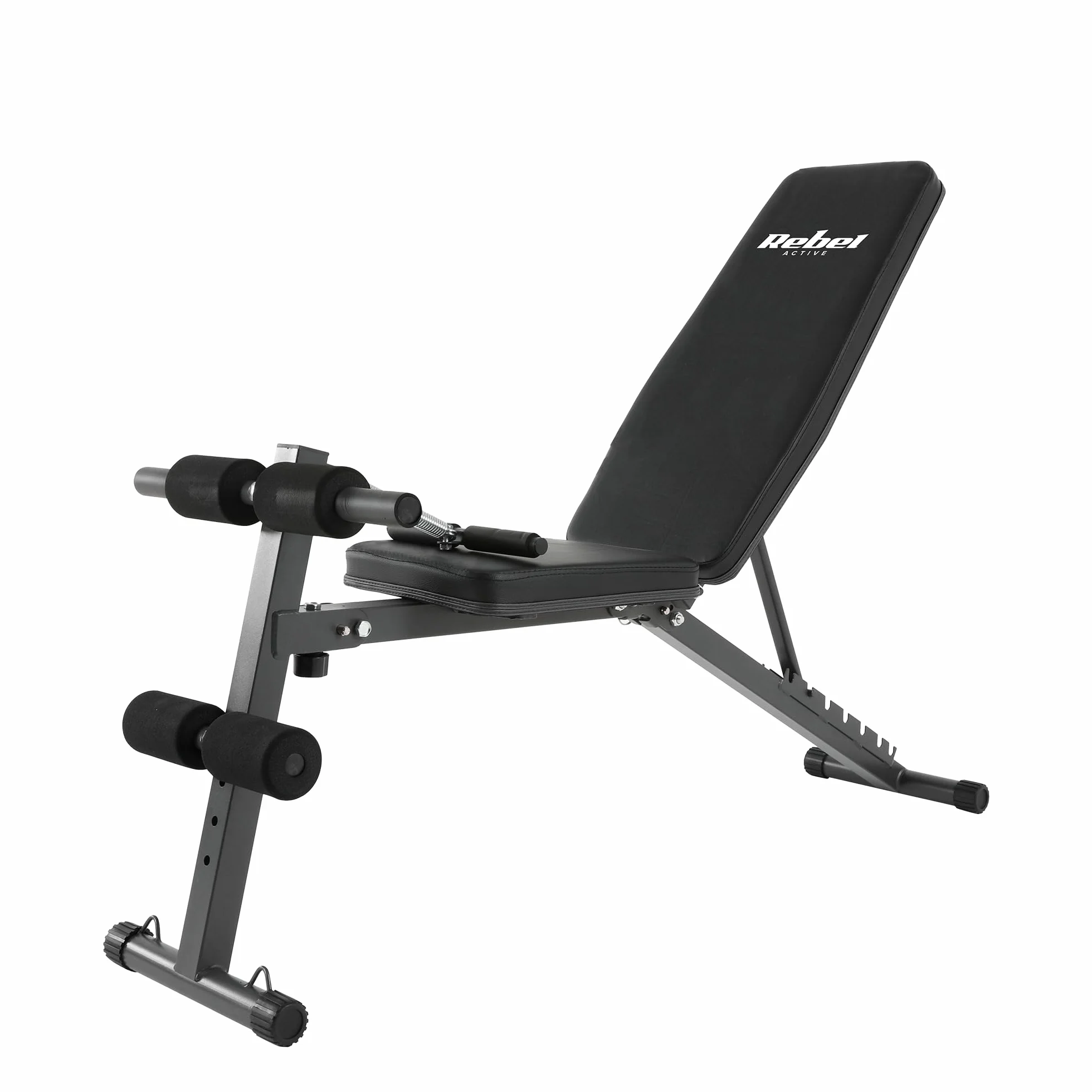 Banc de musculation incliné réglable avec blocage des jambes et bandes élastiques Rebel Active RBA-2003