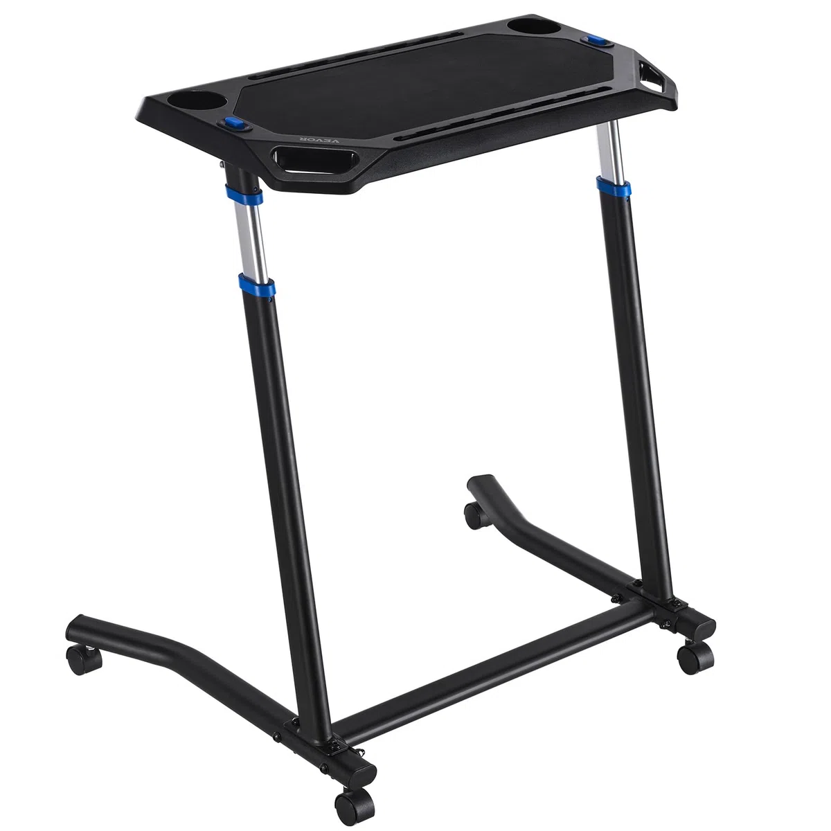 VEVOR Bureau de vélo d'entraînement Mobile, Table de vélo pour entraînement Pliable avec Roues verrouillables, Bureau de Fitness antidérapant à Plusieurs Fentes avec Guidon, pour Exercices à Domicile
