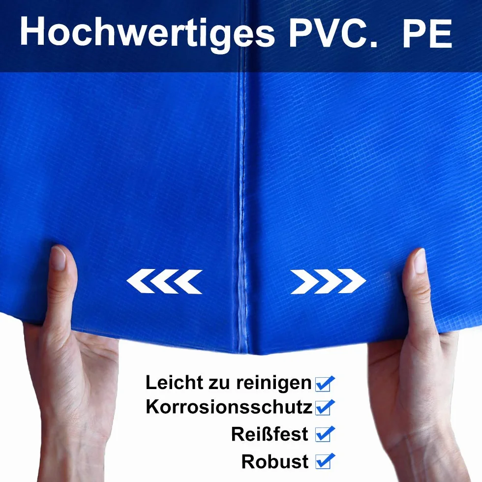 UISEBRT Housse de protection pour trampoline - Diamètre : 244 cm - 305 cm - 366 cm - Résistant aux UV - Anti-déchirures - Accessoire de trampoline - Bleu