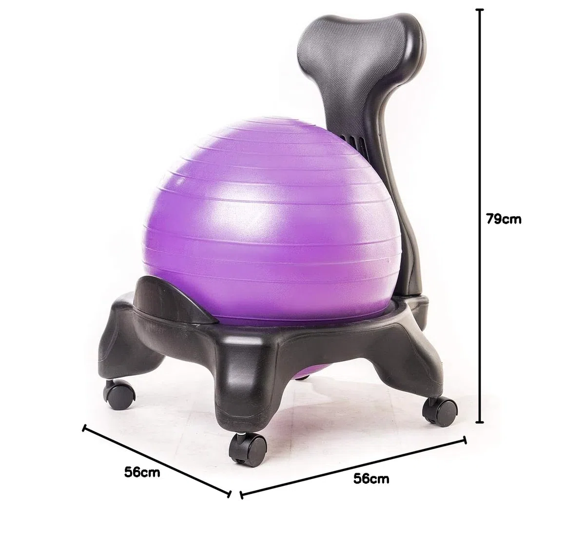 violet - chaise ergonomique avec ballon d'exercise