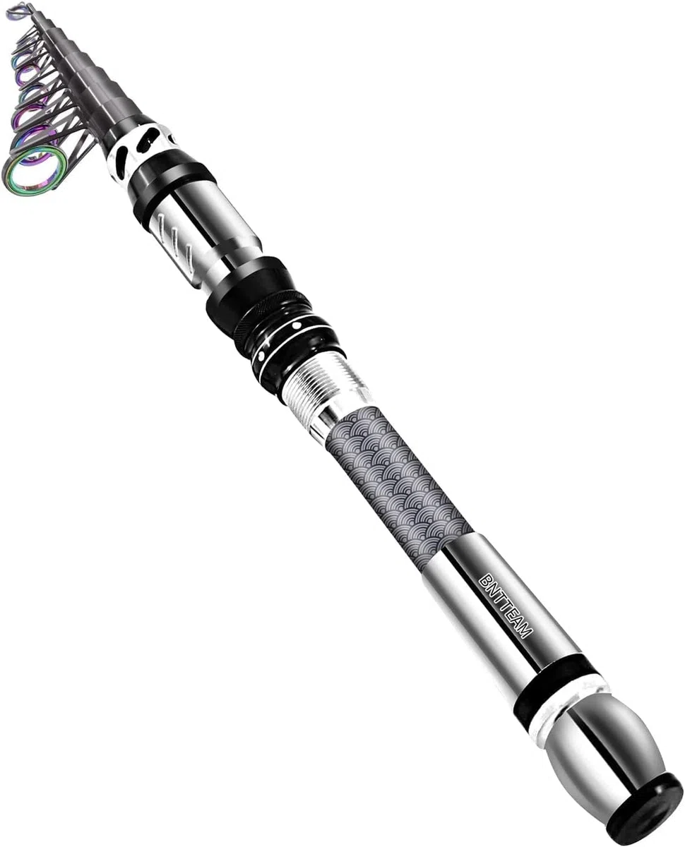 Nouvelle Canne à pêche Portable 99% Fibre de Carbone Fluorescente tête de Canne télescopique Super Dur Super léger Canne à pêche pour Voyage Bateau de Surf (KB-Type, 1.8M/70.8in/5.9ft)