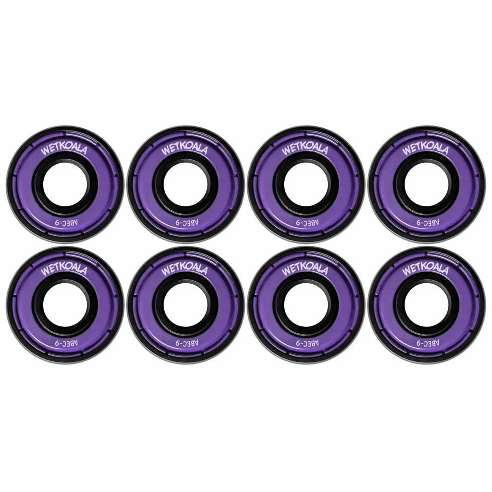 ABEC 9 Roulements à billes Premium (8 pièces) pour skateboards, rollers, longboards, waveboards, patins à roulettes, etc. | Taille unique 608 ZZ