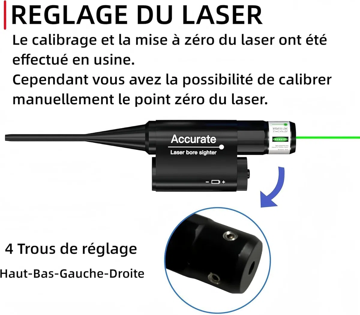 KinZon Viseur Laser Professionnel Vert - Compatible Calibres .17 à .78 & 12GA | Kit d'Alignement Haute Précision pour Fusils, Pistolets et Airsoft | Réglage Optique sans Tir