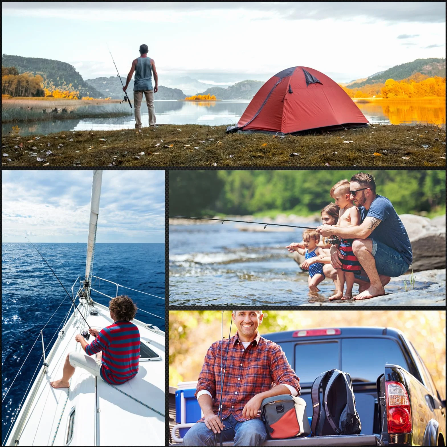 Gonex Ensemble de Canne à Pêche Télescopique et Moulinet avec Ligne de Pêche, Kit de Leurres de Pêche et Sac de Transport pour l'eau Douce ou La Mer Salée, 4 Tailles Disponibles