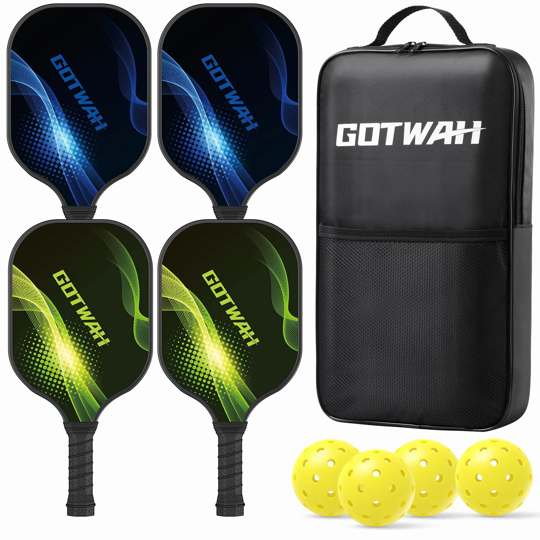 Lot de 4 Raquettes de Pickleball GOTWAH