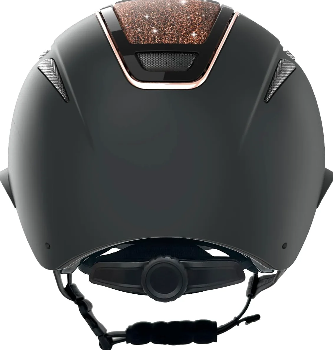 Covalliero Casque d'équitation Elite Polo Femme Enfant Résistant aux Chocs Visière Ventilation Système Disc Or Rose 56-58 cm