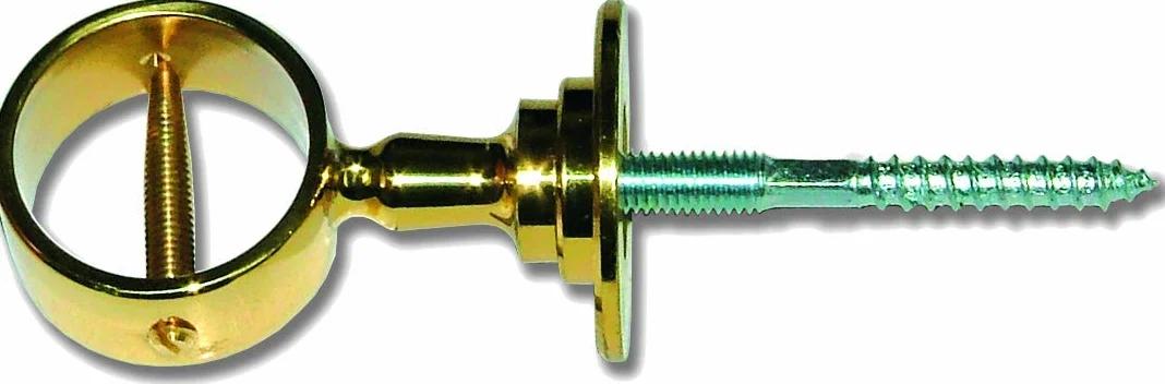 Seilflechter - Corde de Main Courante, chanvre 5 m, Ø 30 mm torsadée, 2 embouts + 5 supports intermédiaires, Laiton poli