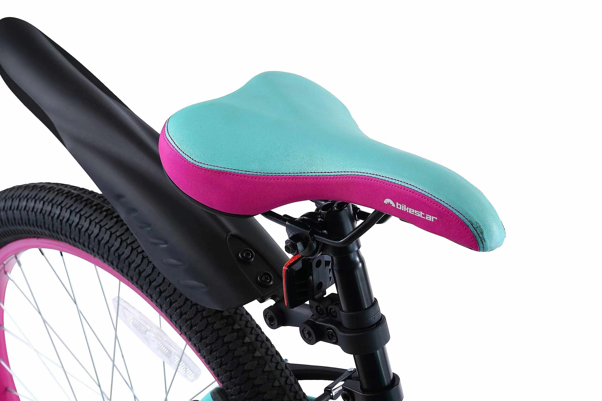 BIKESTAR Vélo Enfant pour Garcons et Filles de 10-13 Ans | Bicyclette Enfant 24 Pouces VTT avec Freins | Turquoise & Berry