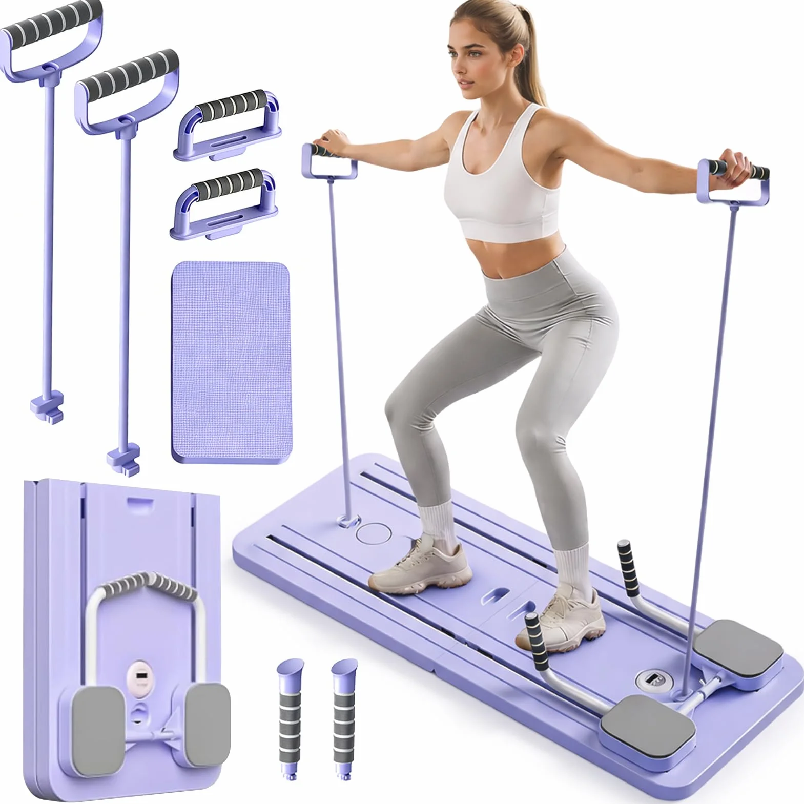 Pilates Reformer Board Multifonctionnel pour Entraînement Complet du Corps à Domicile