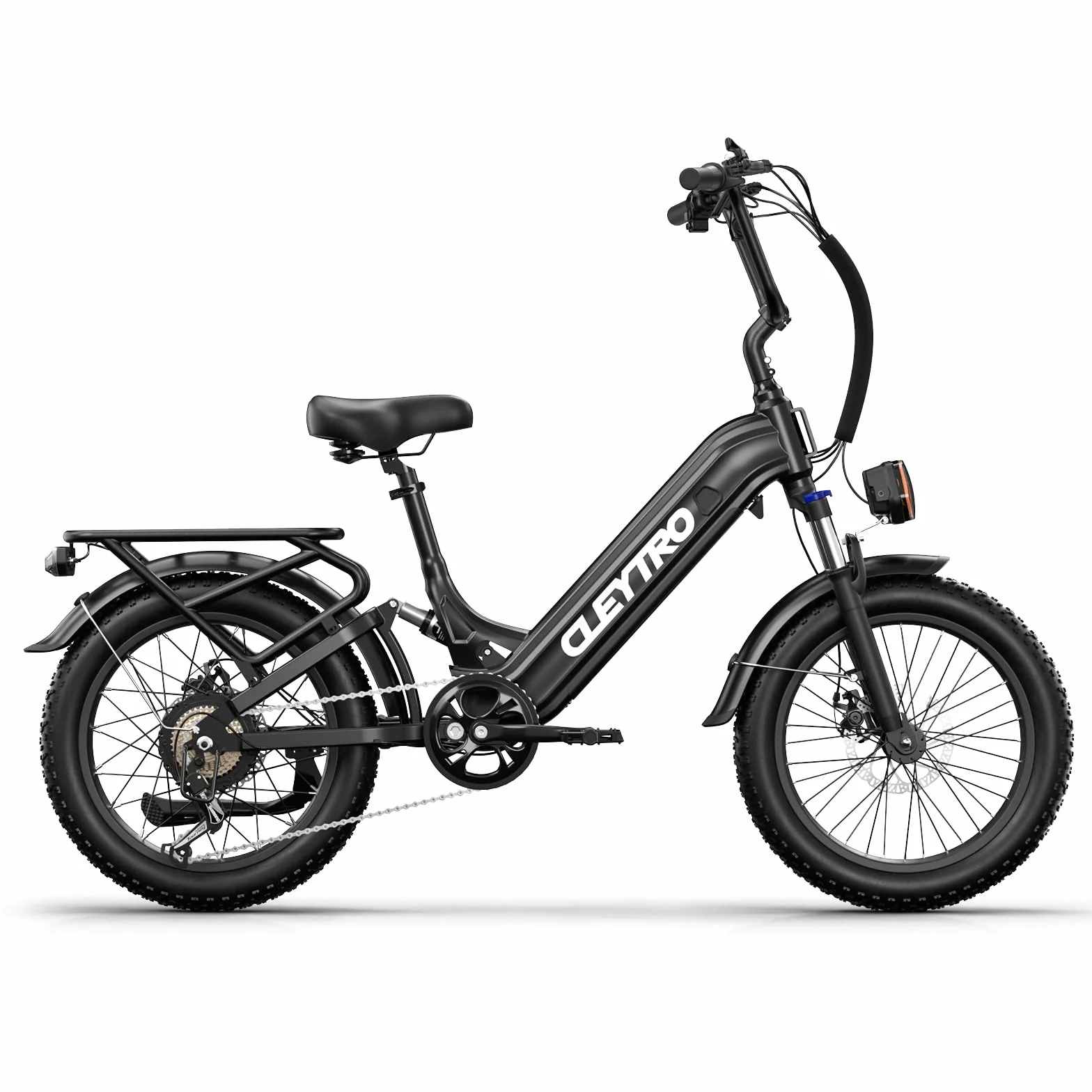 Lohang Vélo électrique Adulte, Roues de 20 Pouces, Batterie Lithium Amovible 48 V 15,6 Ah, autonomie de 40 à 100 km, Suspension intégrale, 7 Vitesses. Noir/Rouge