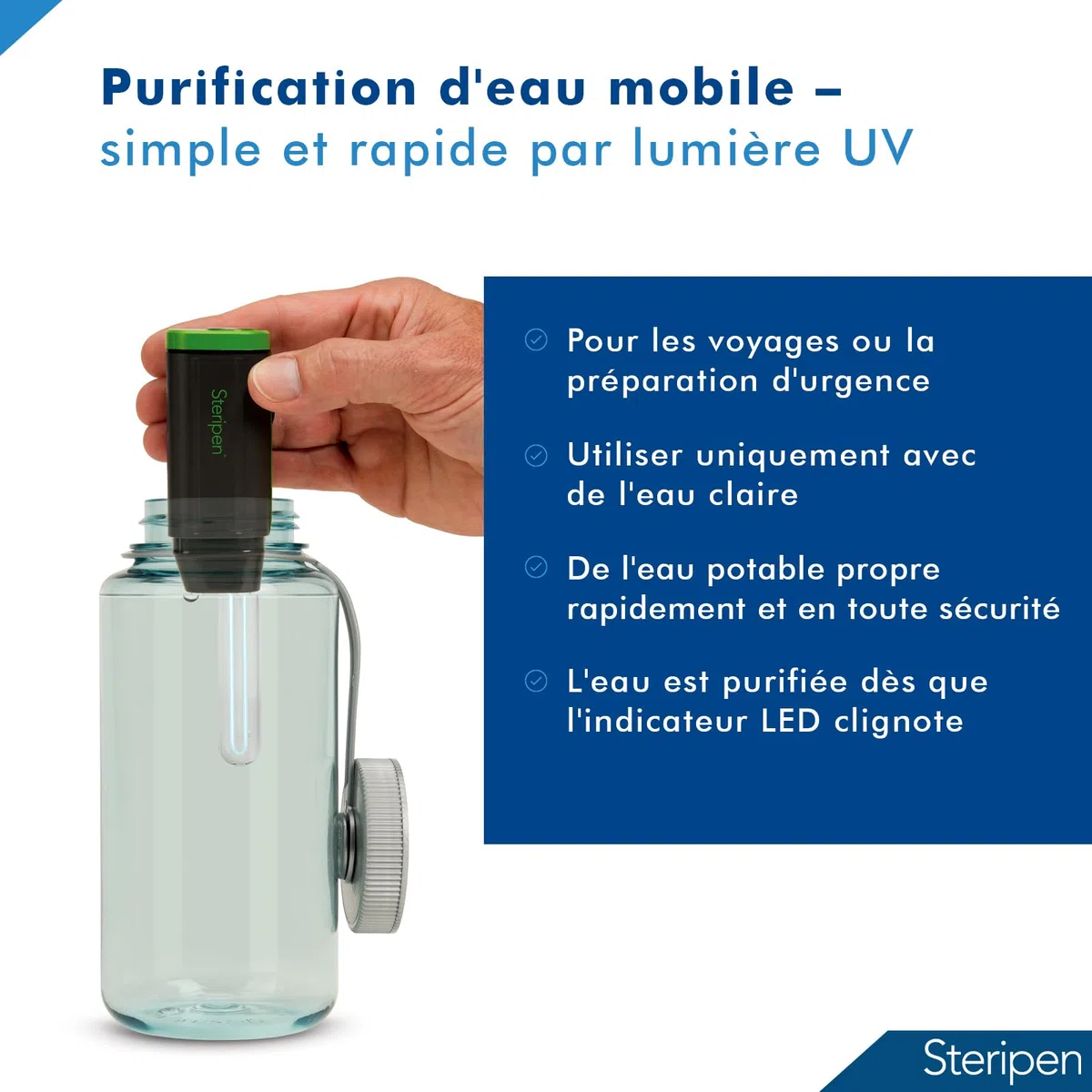 Steri Pen Aventurier Opti Purificateur d'eau Noir Taille Unique