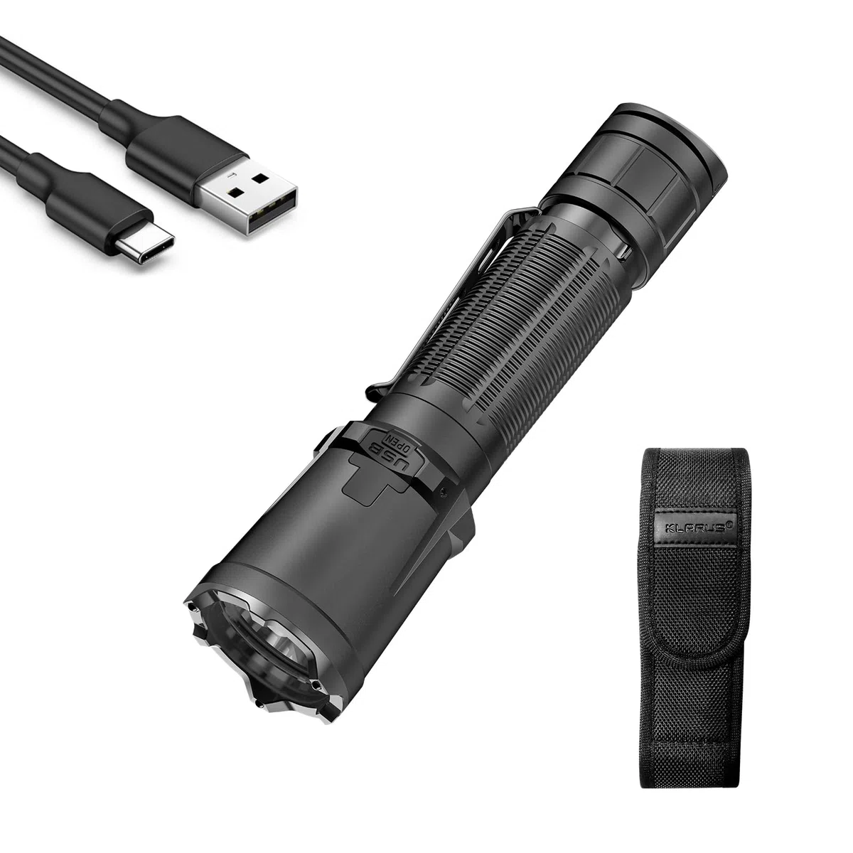 klarus XT11GT Pro Ultimate Control Control à double commutateur Lampe de poche tactique avec 3300 lumen, faisceau de 380 mètres, IPX8 imperméable pour le camping, la randonnée et les urgences