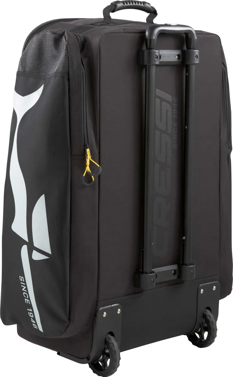 Cressi Moby 3 Trolley Bag Black/Yellow 100 L - Sac à roulettes Robuste et Spacieux Idéal pour Les Activités Sportives et Les Voyages, Noir/Jaune, 100 L, Unisex