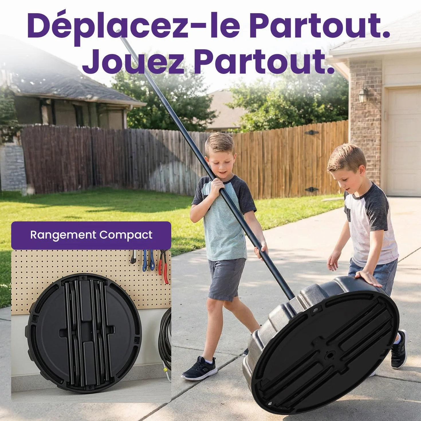 Hurtle Jeu de Tetherball Extérieur Réglable 1,2-2,7 m Set Complet Base Lestable Balle Corde Jardin Stable