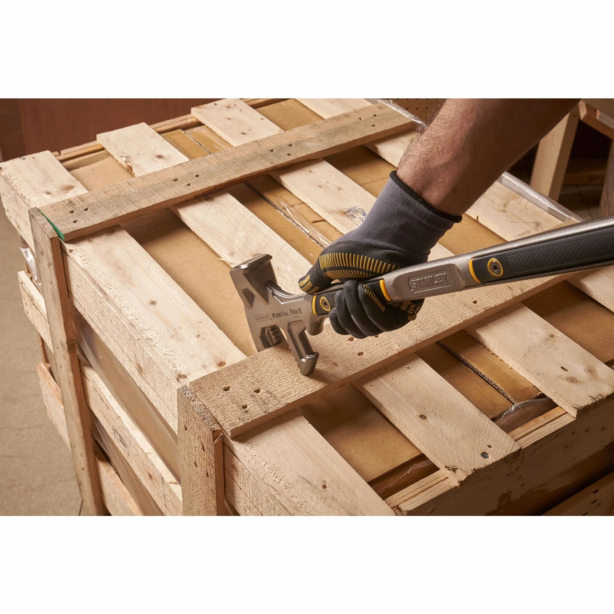 STANLEY 1-55-120 Marteau Multifonctions Gamme FATMAX - Outil 4 En 1 Marteau, Pince À Décoffrer, Arrache Clous Et Pied De Biche - Double Mâchoire - Barre En Acier D'Une Seule Pièce