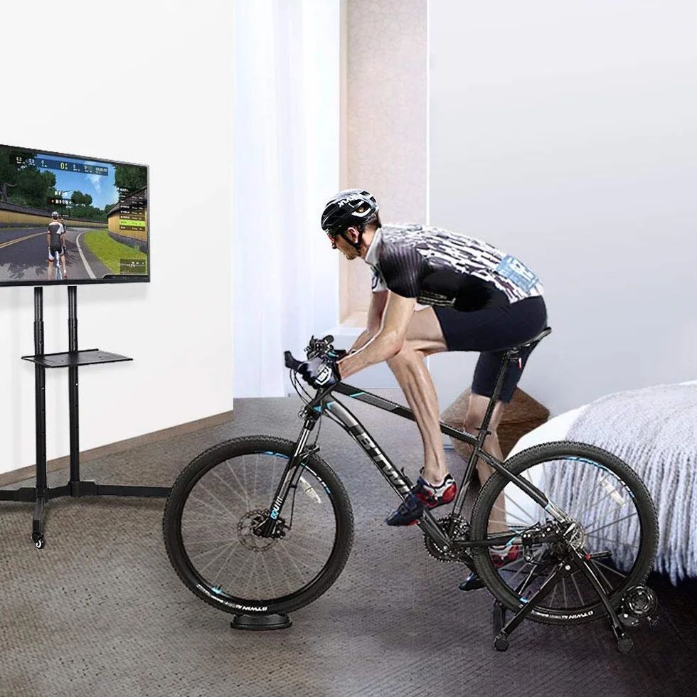 Yaheetech Entraîneur Magnétique Turbo de Vélo avec Support de Roue Avantl, Réglable, Pliable, Home Trainer pour Roues de 66-71 cm et 700C, Noir