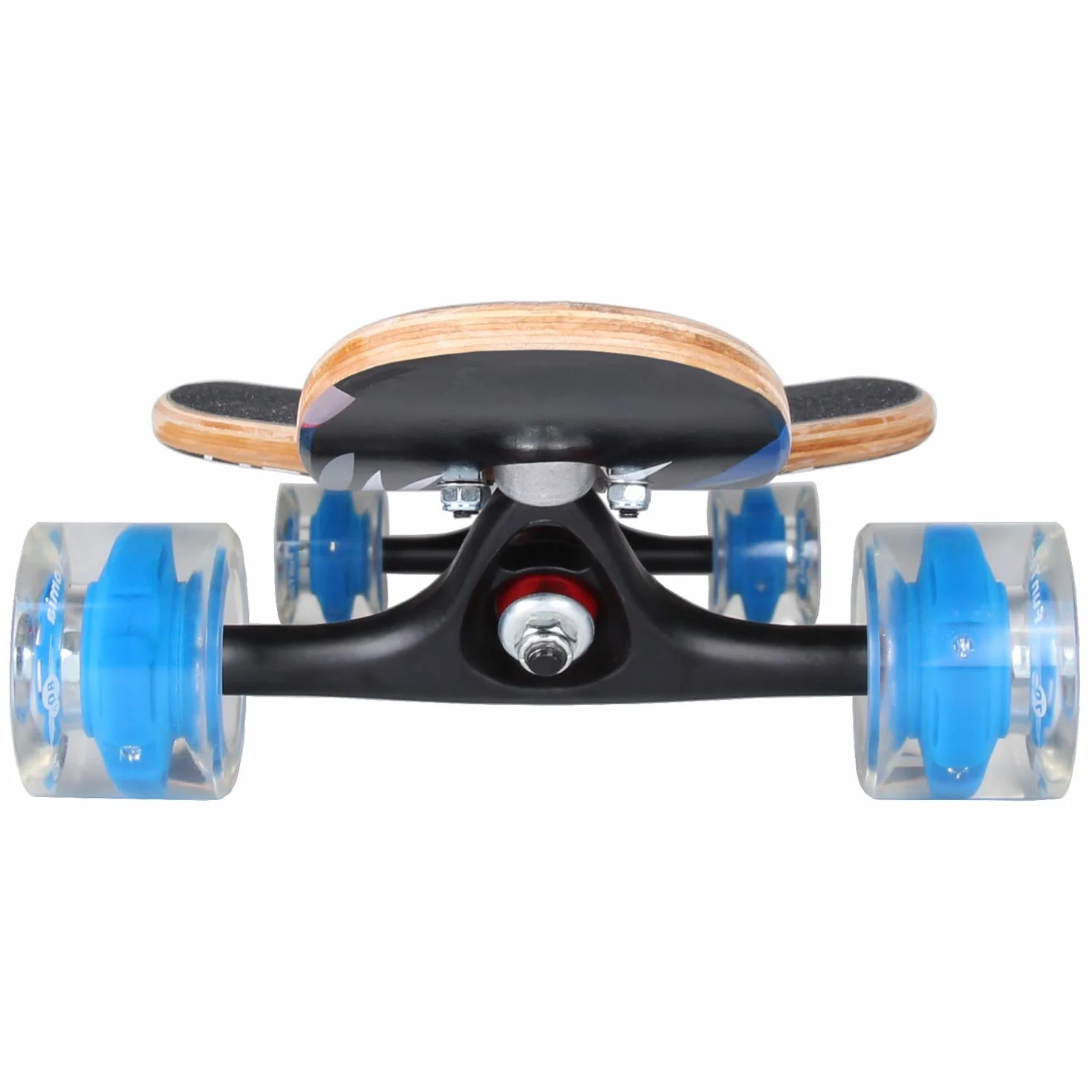 FunTomia Longboard Skateboard Drop Through Cruiser Planche complète roulements Mach1 High Speed T-Tool roues LED
